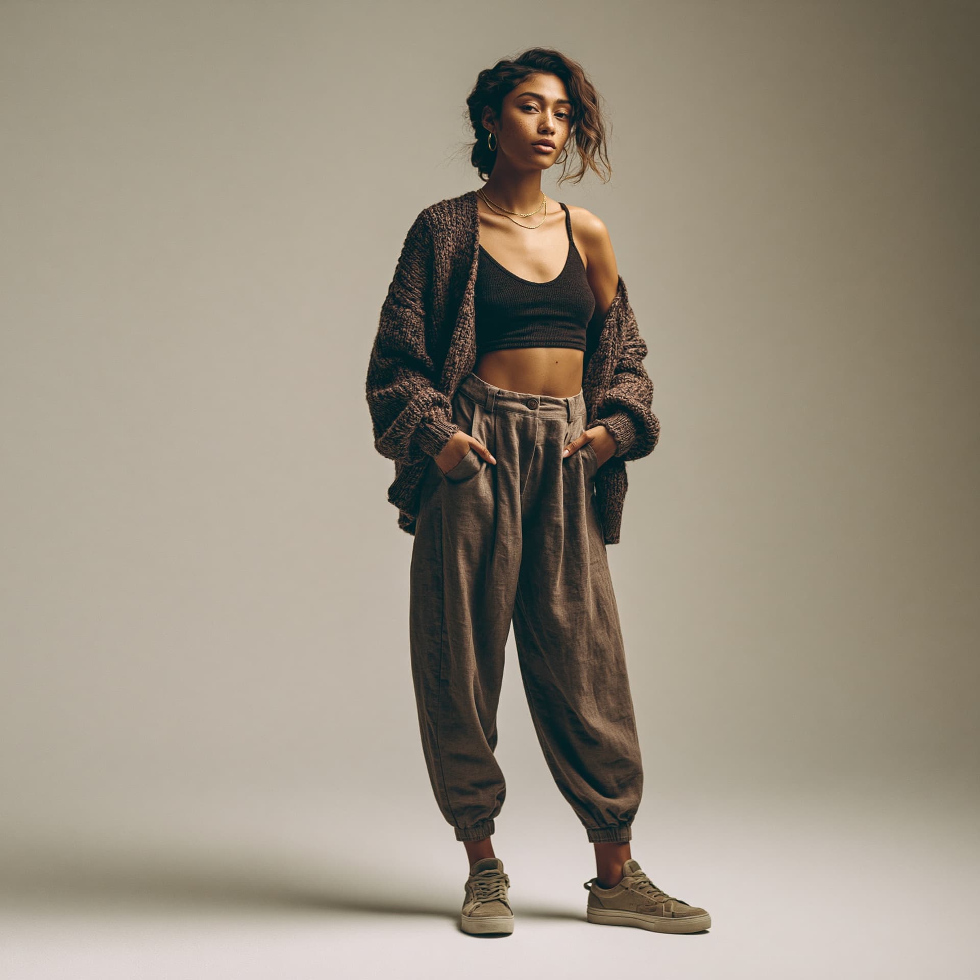 Fashion editorial portrait photography — creative studio session
